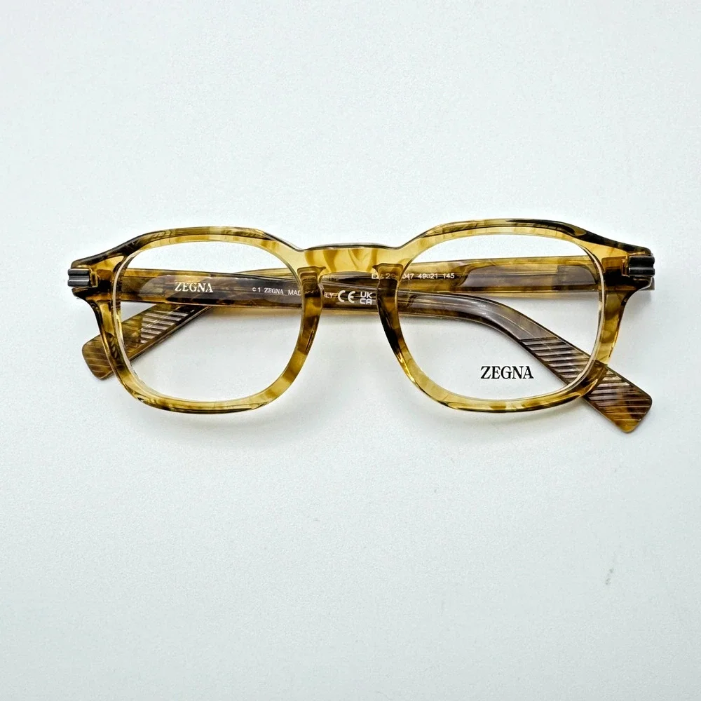 Ermenegildo Zegna Eyeglasses Frames EZ5293 047 Light Brown 49-21-145 Authentic